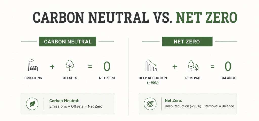 CARBON NEUTRAL VS NET ZERO